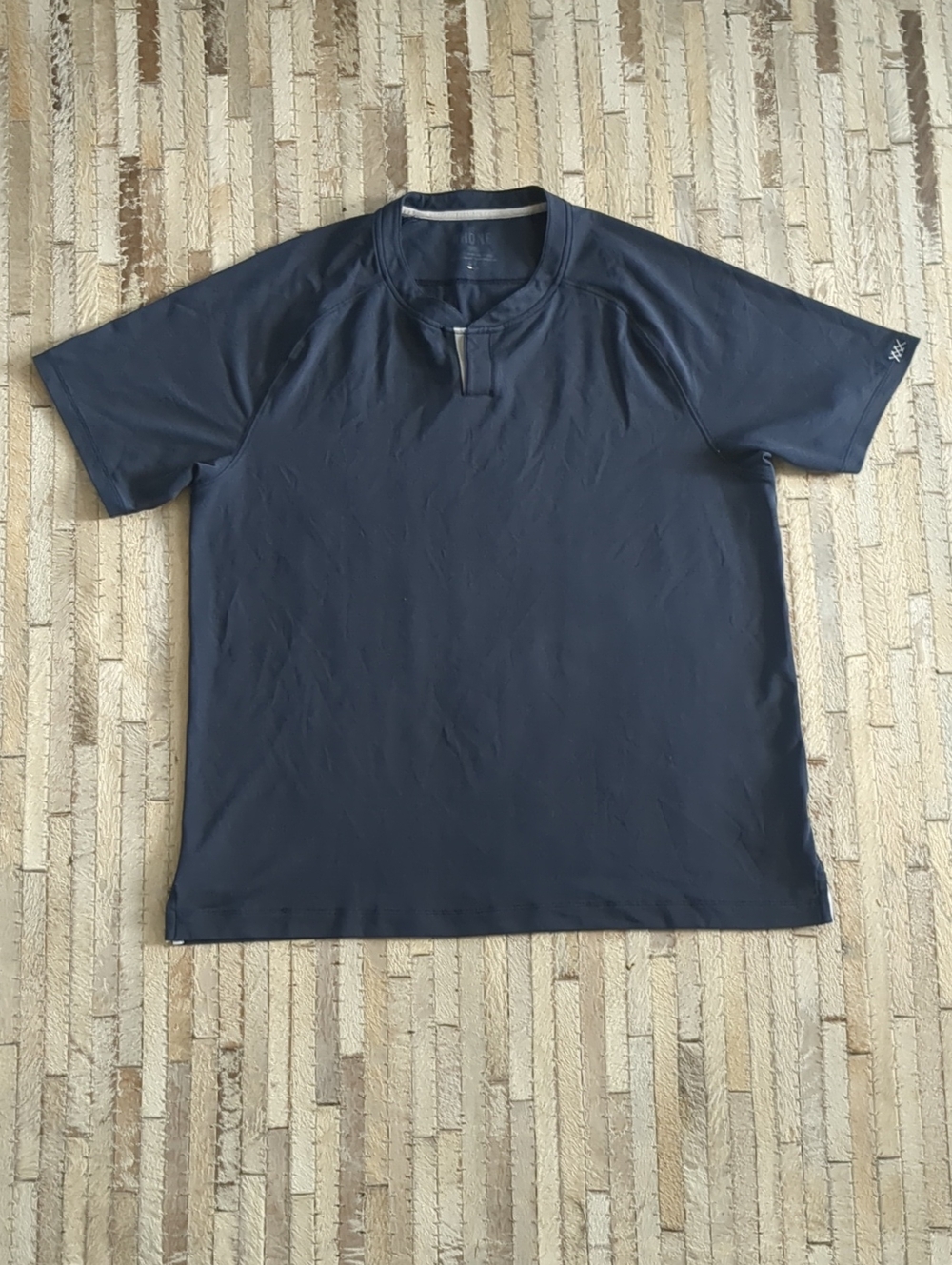 Rhone Men's L Navy Delta Pique Notch Neck Short Sleeve T-Shirt